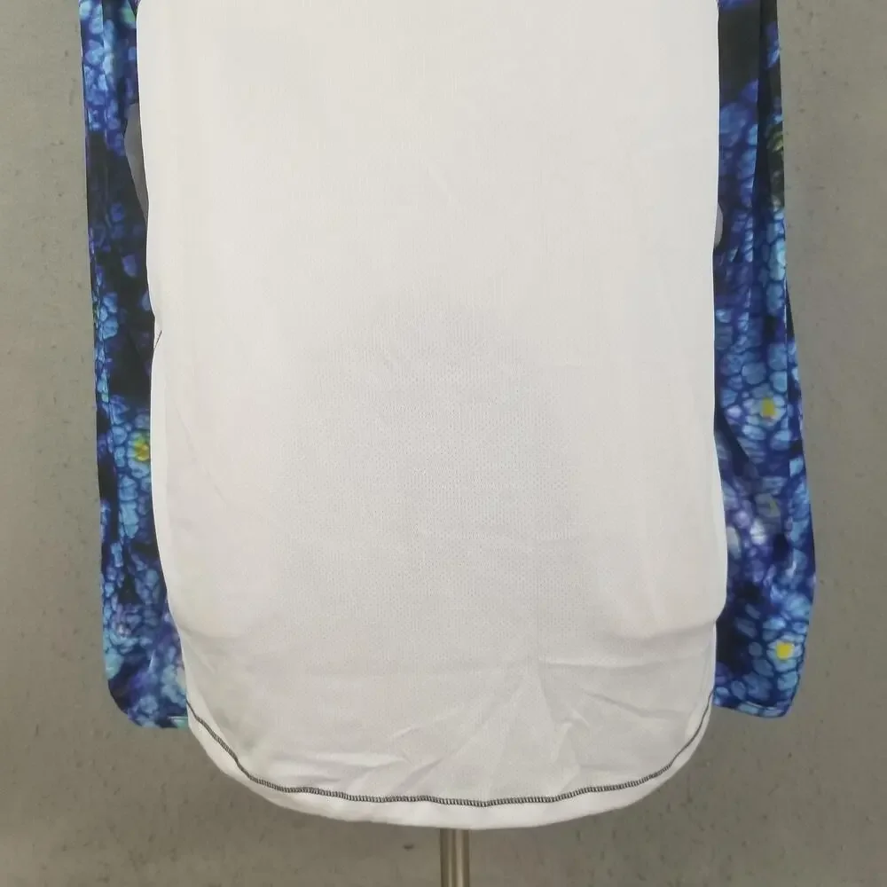 Reel Legends Shirt Mens XL Blue White Long Sleeve Fishing Gaiter REEL-TEC‎